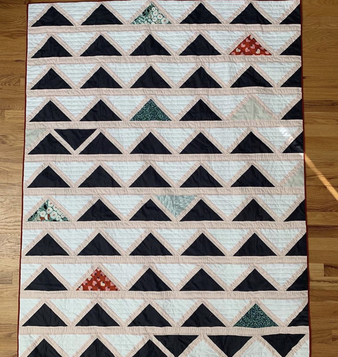 Black and White Cafe Tile Quilt Top 