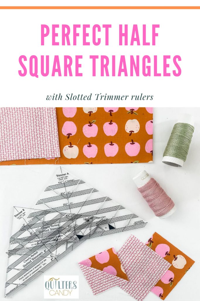 Slotted Trimmers ruler to make Perfect Half Square Triangles