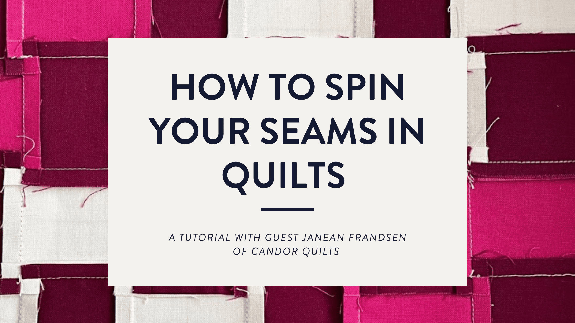How to Spin Your Seams in Quilts