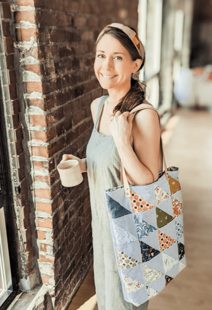 Amy of Ritual Quilt Company with tote bag