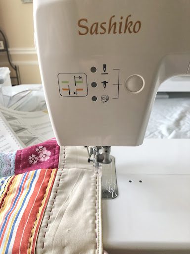 Close up of sewing machine