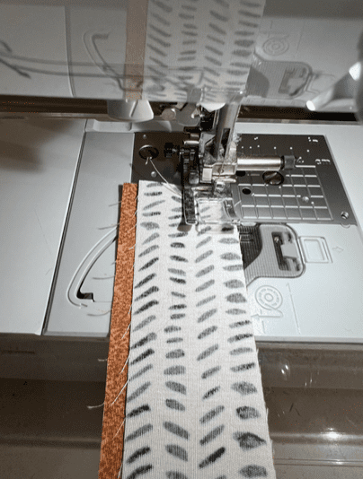 sewing two strips together