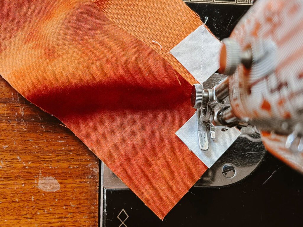 sewing the block
