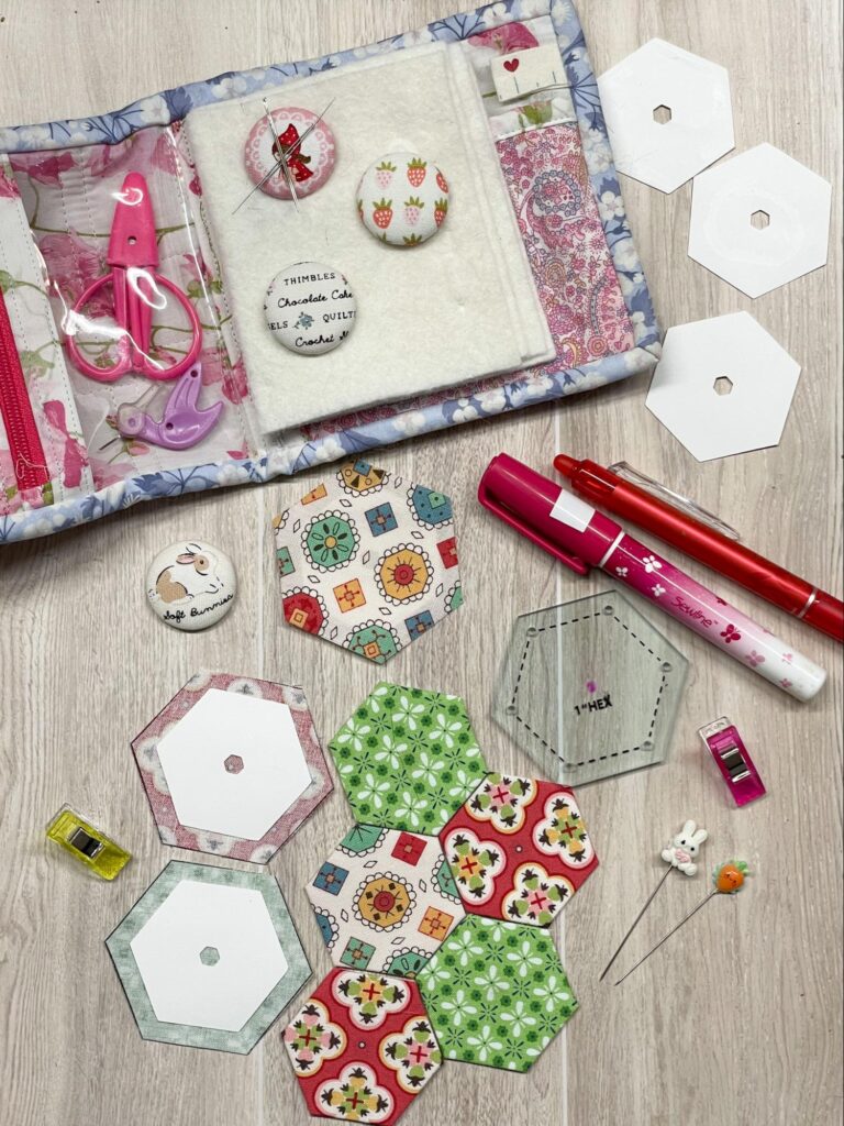 hexagon pincushion supplies