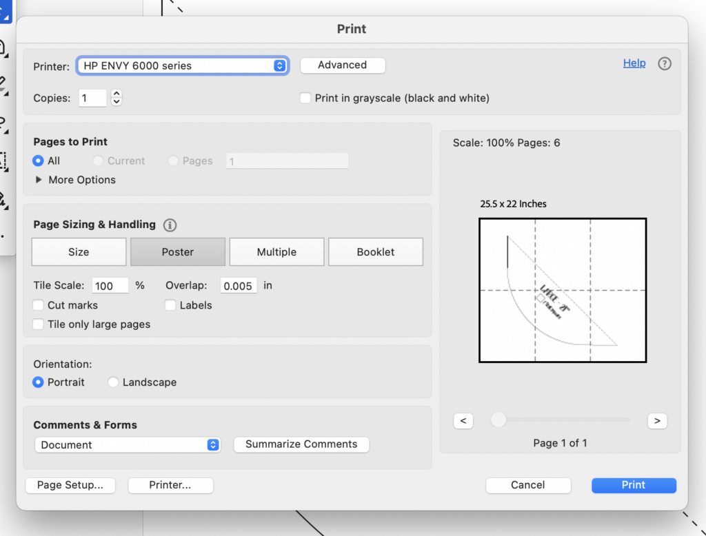 Printing your pattern