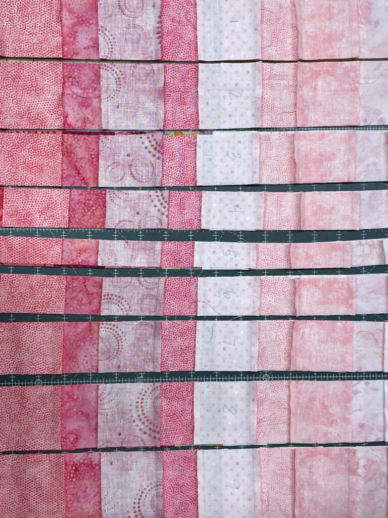 back of the quilt pieces