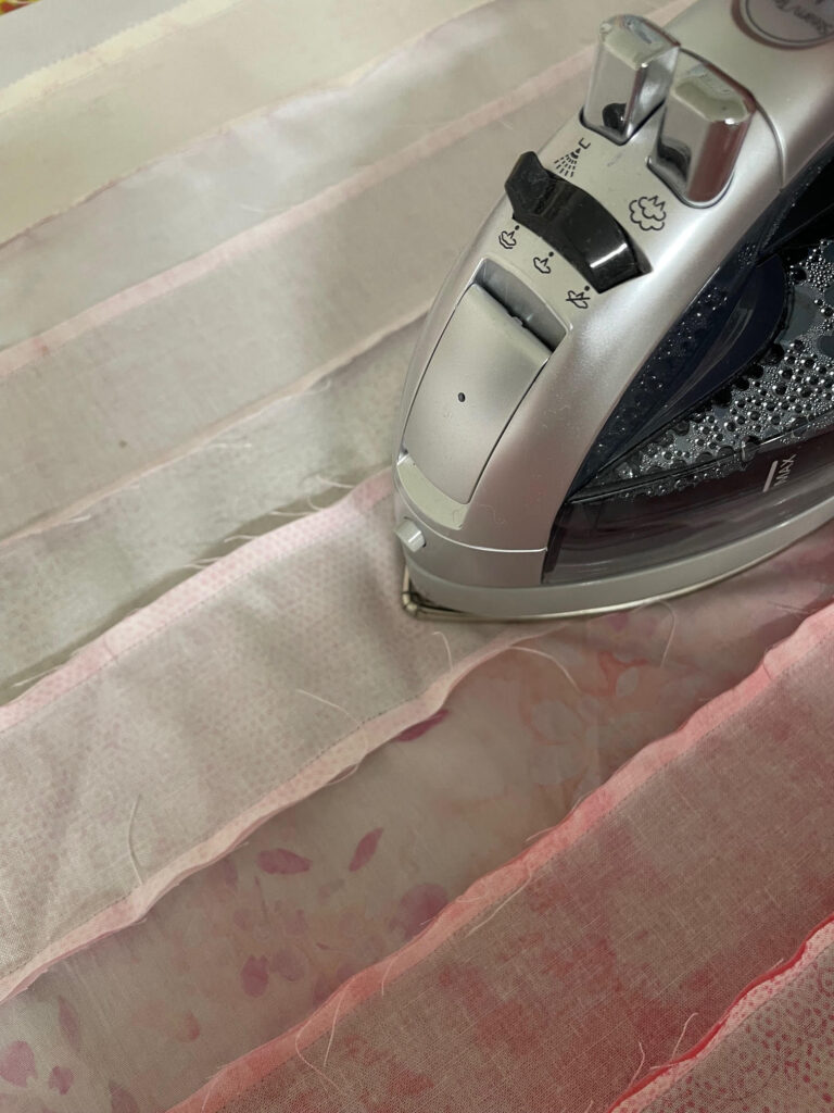 ironing the quilt