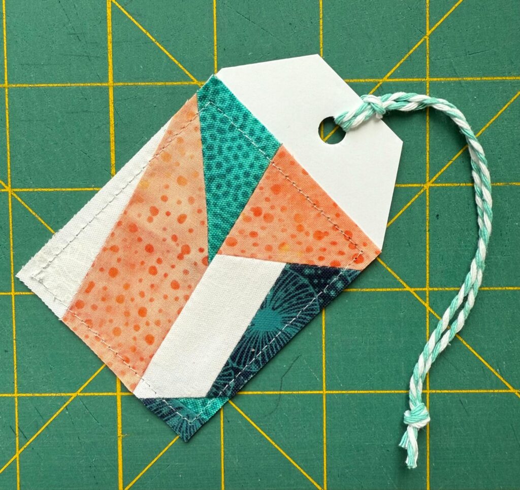 stitched gift tag