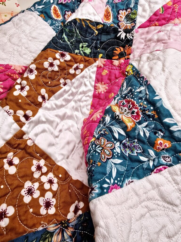 longarmed wedding dress quilt