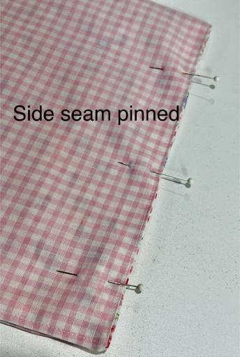 side seams pinned