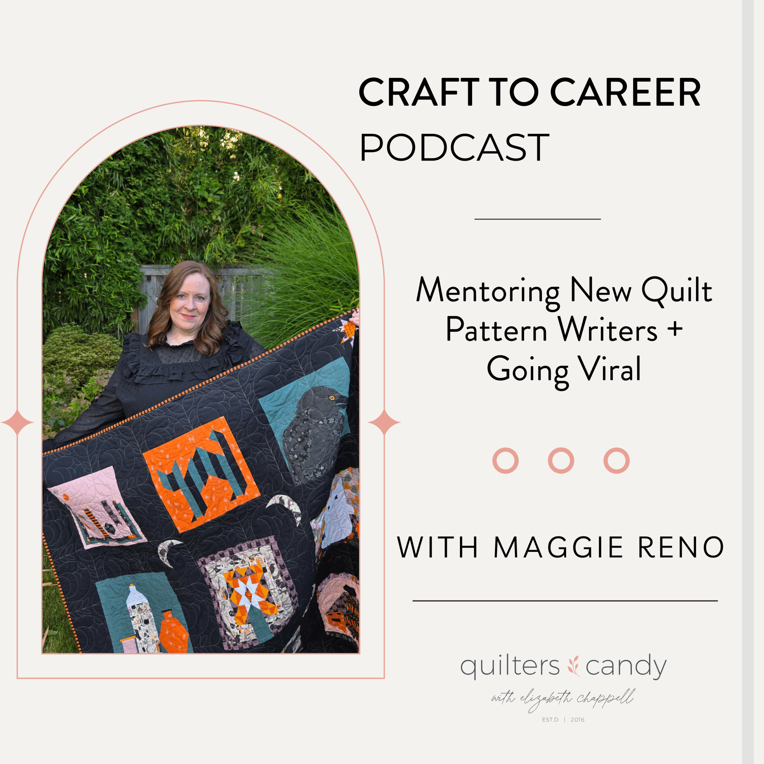 Learn how to mentor new quilt pattern writers and create a Halloween-themed quilt in this Craft to Career Podcast episode with Maggie Reno of Snug and Stitch. Perfect for aspiring quilt pattern designers looking for tips, collaboration ideas, and creative inspiration.
