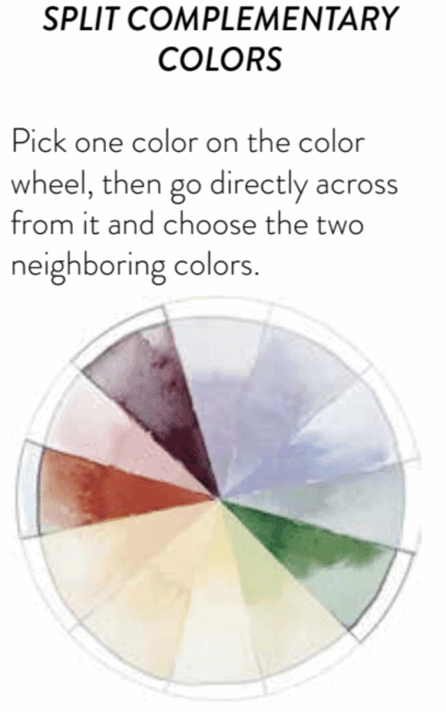 Split Complementary Color Wheel for Quilting