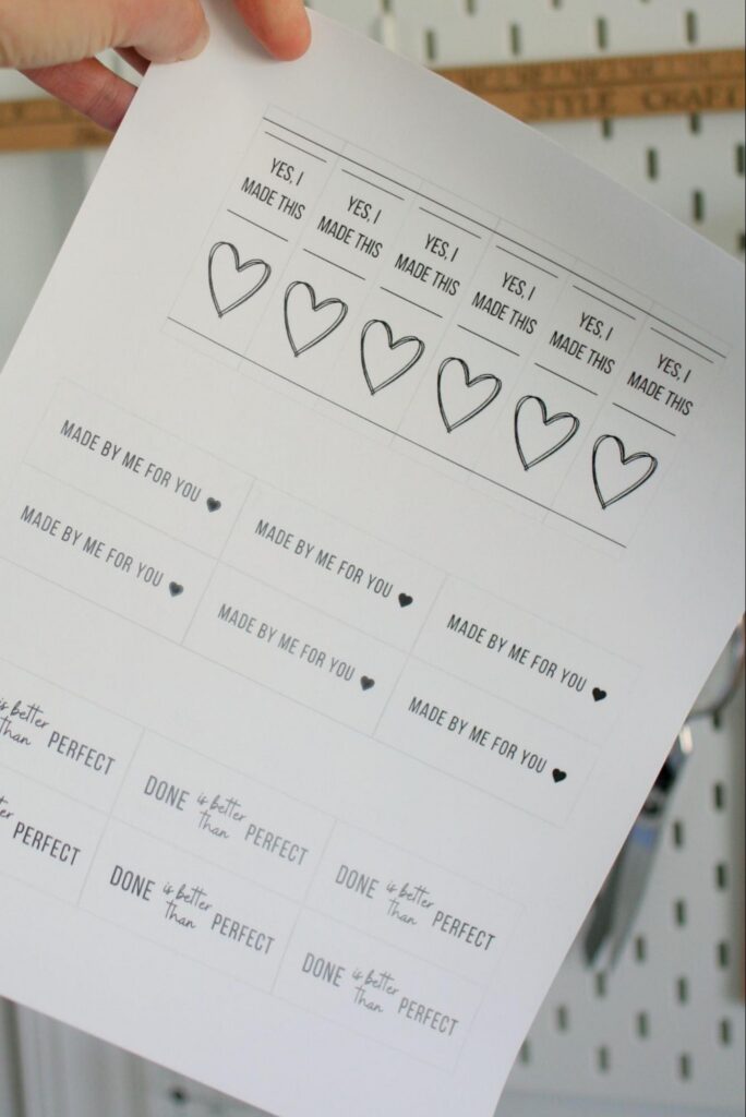 printable quilt label templates on computer paper ready to cut and transfer